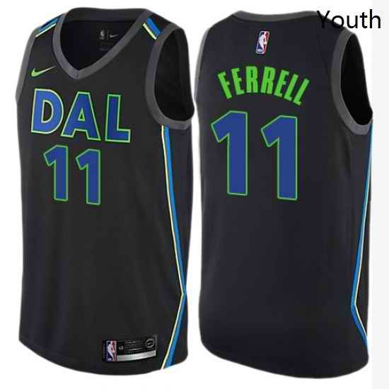 Youth Nike Dallas Mavericks 11 Yogi Ferrell Swingman Black NBA Jersey City Edition